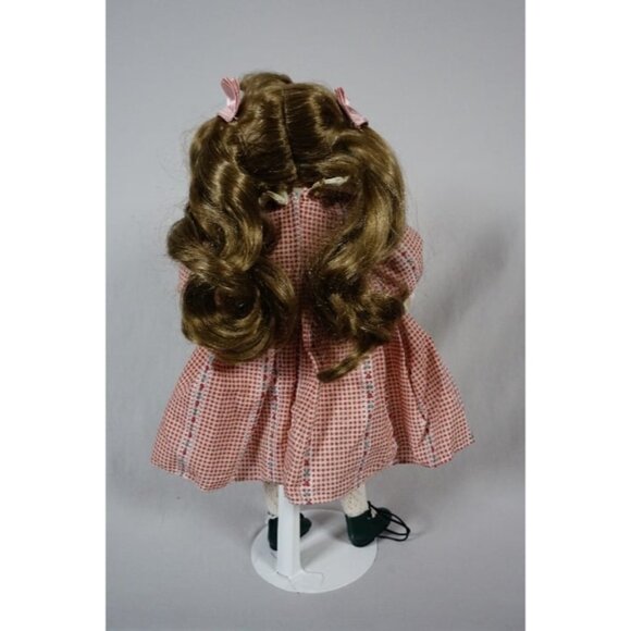 Collectable Memories TERRY Porcelain Doll 16" w/ Bear Checked Dress - Picture 3 of 7